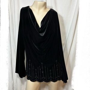 Women’s Xscape 2000s Y2K black velvet bell sleeve whimsiwitch size 1X